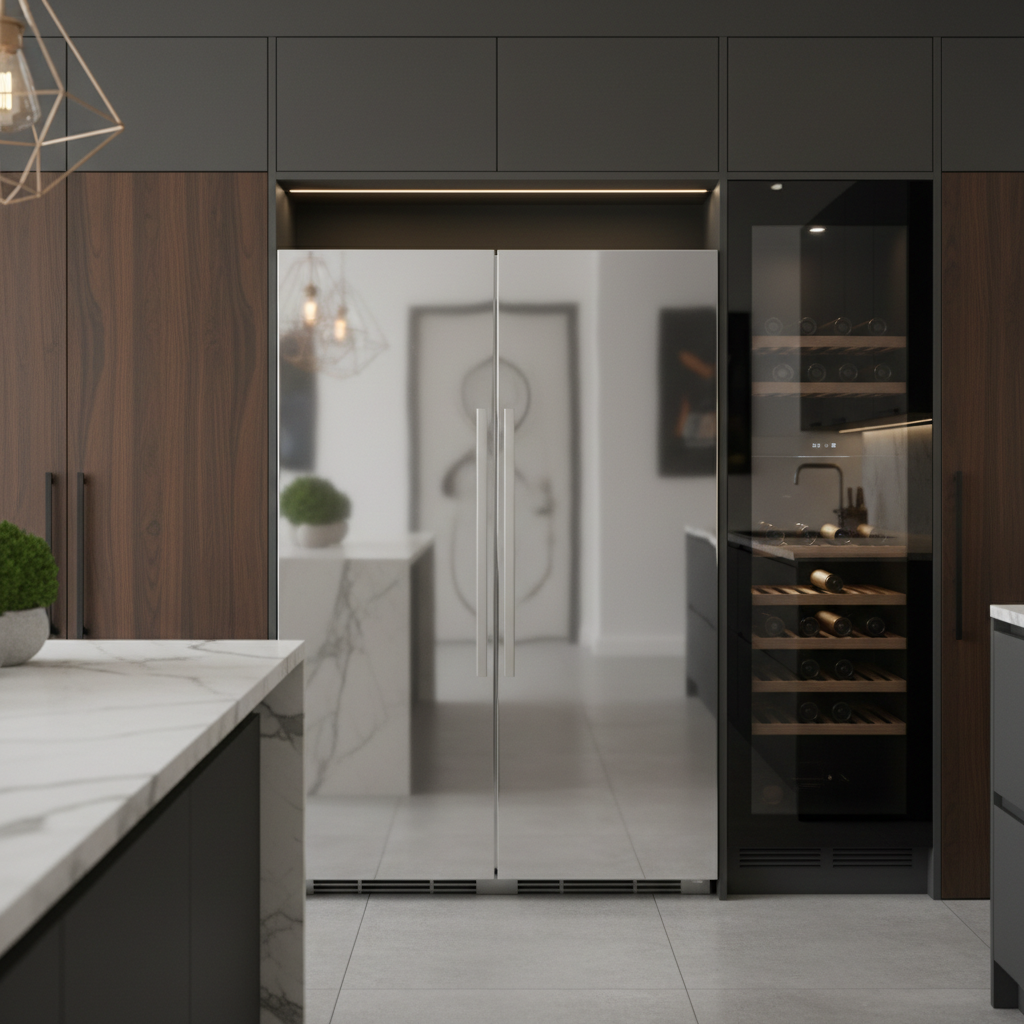 Close up of premium built-in kitchen appliances